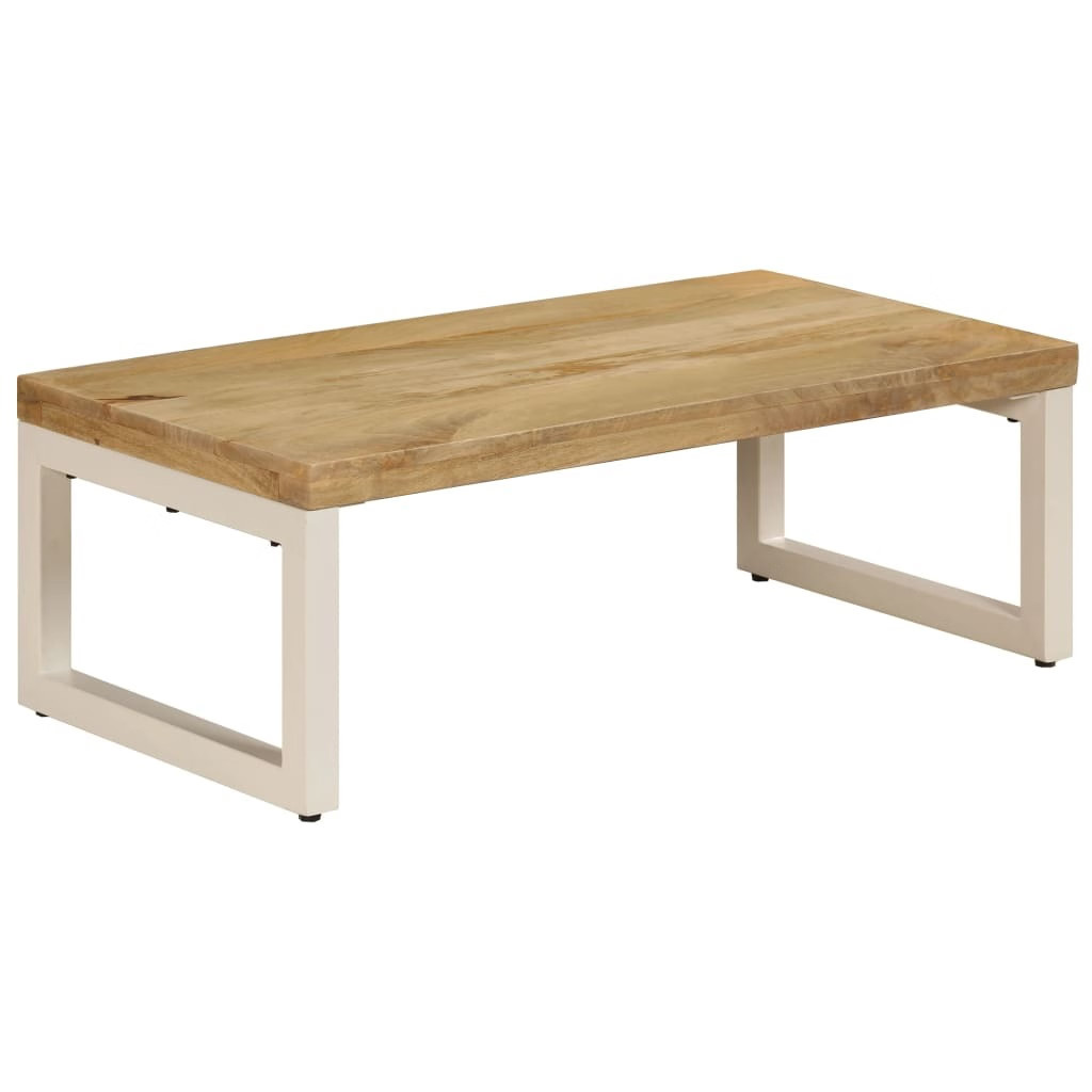 Coffee Table 39.4″x19.7″x13.8″ Solid Mango Wood and Steel