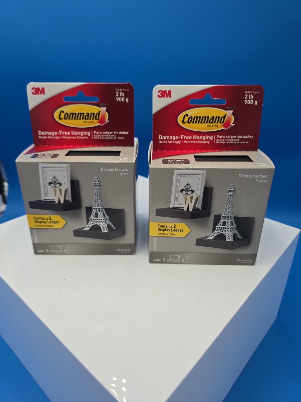 3M Command, 4 Pack, Slate Color, Display Ledges, HOM23S-2ES 4 Shelves Total