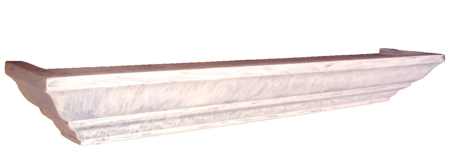 Shabby Chic Ivory-Painted Wall Shelf–L= 20, H=2.5, D=3.5″ Vintage 400