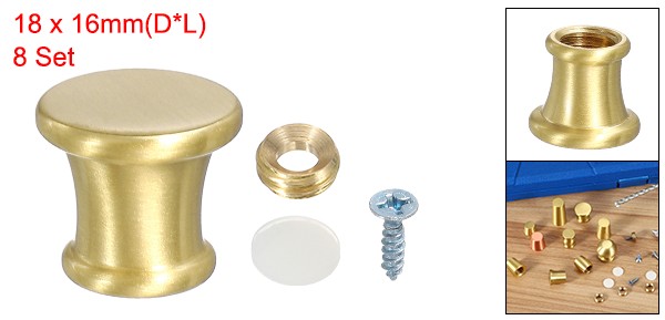 8 Pcs 0.71″x0.63″ Brass Cutting Board Feet Cabinet Leg with Screws and Washers