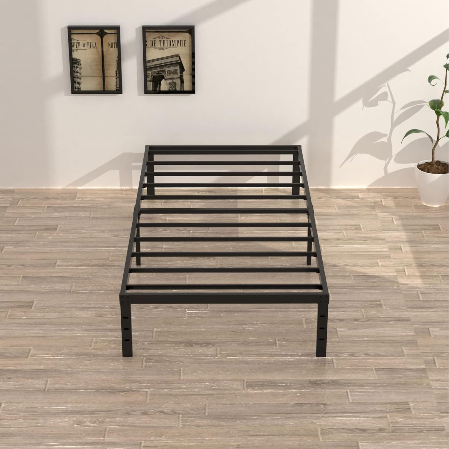 16 Inch Twin Bed Frames No Box Spring Need, Metal Platform Bed Frame Twin Size