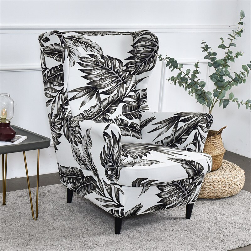 Elastic Wing Chair Cover Tropical Plant Armchair Covers Sofa Slipcover Protector