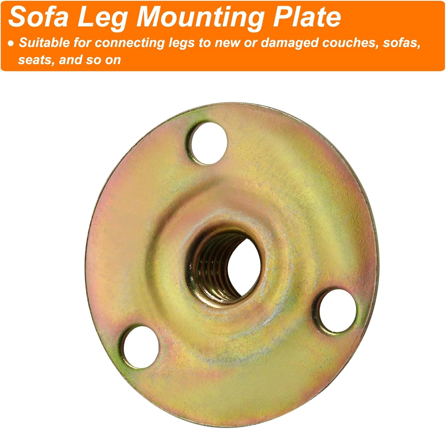 4 Sets Furniture Leg Mounting Plates with Bolts & Screws, 5/16″ Repair Kit