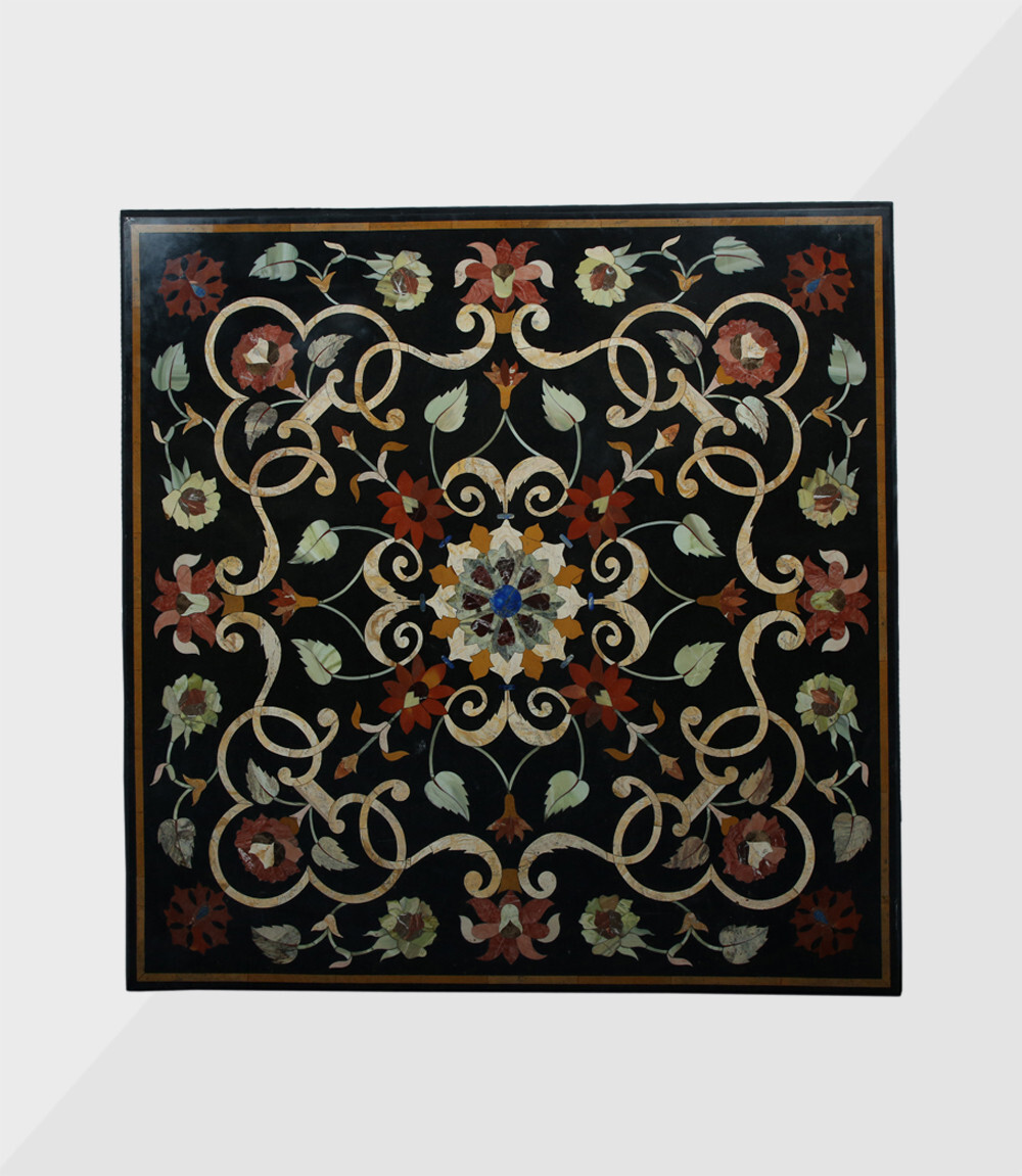 27 inches black Marble Inlay Coffee center table top Mosaic Decor sofa center