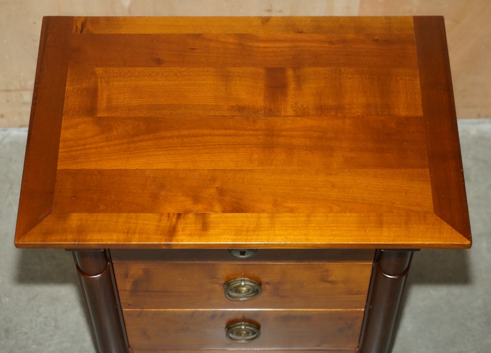 PAIR OF GRANGE FURNITURE PARIS FRANCE CHERRYWOOD NIGHTSTANDS OR LAMP WINE TABLES