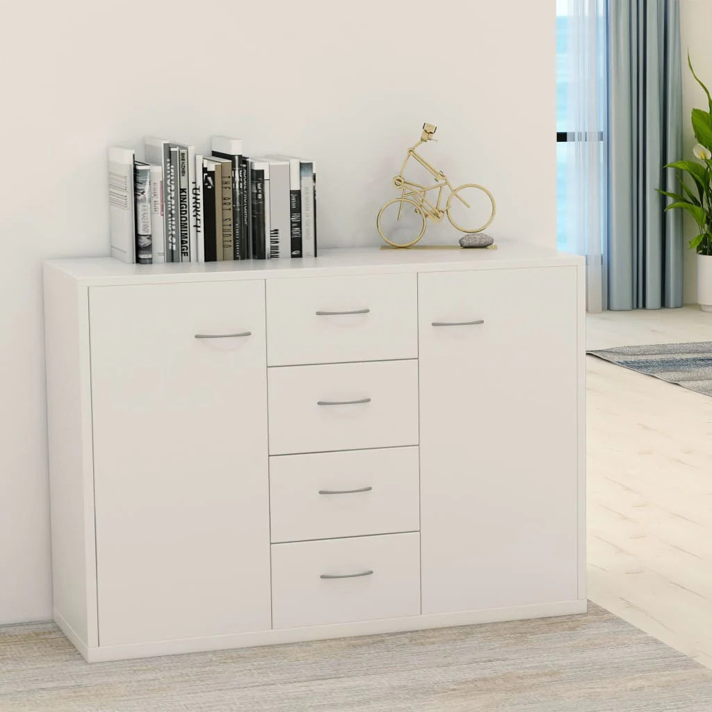 NNEVL Sideboard White 88x30x65 cm Chipboard