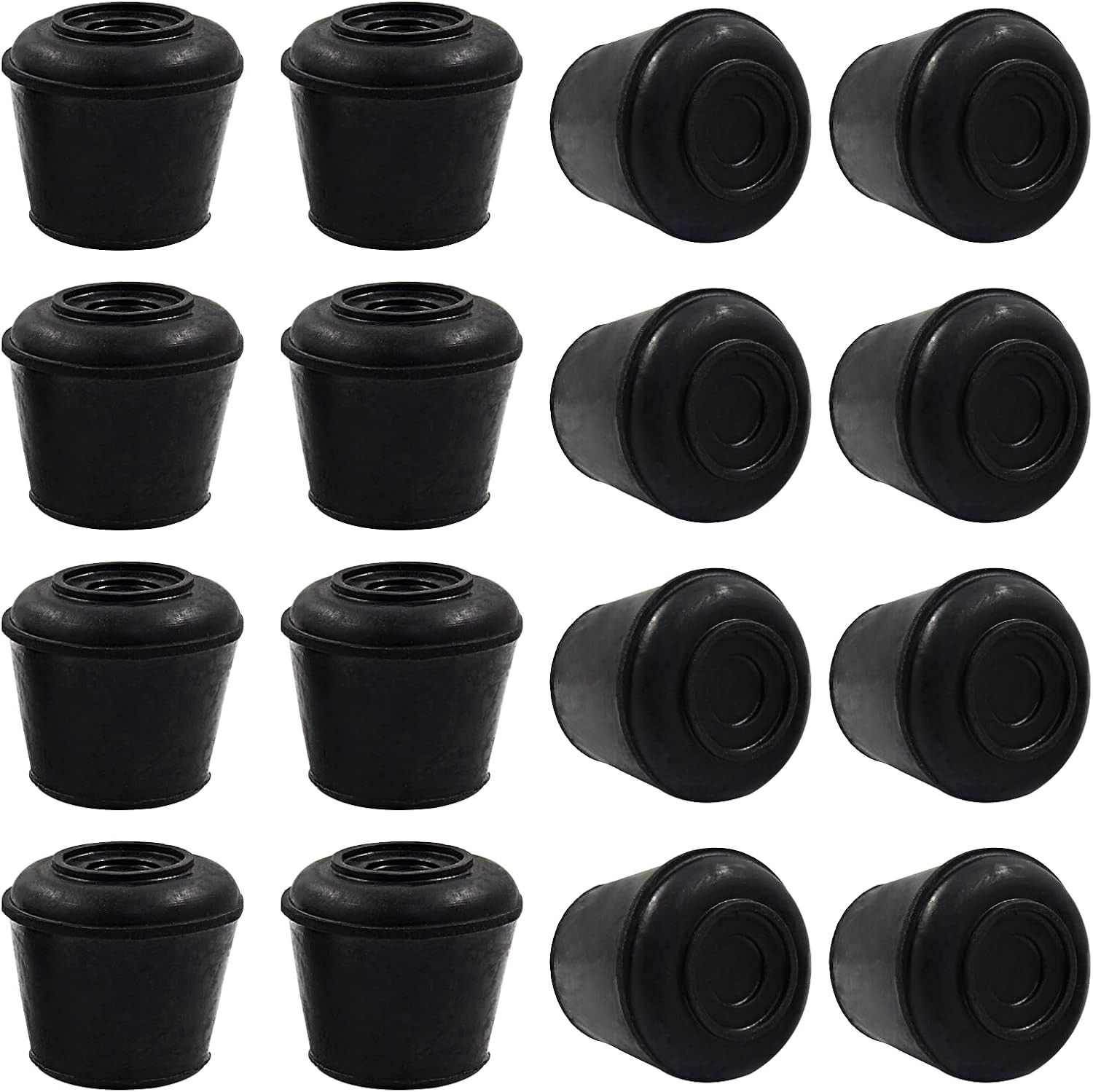 16Pcs 3/4 Inch round Chair Leg Tips Caps Non-Slip Rubber Chair Leg Floor Protec