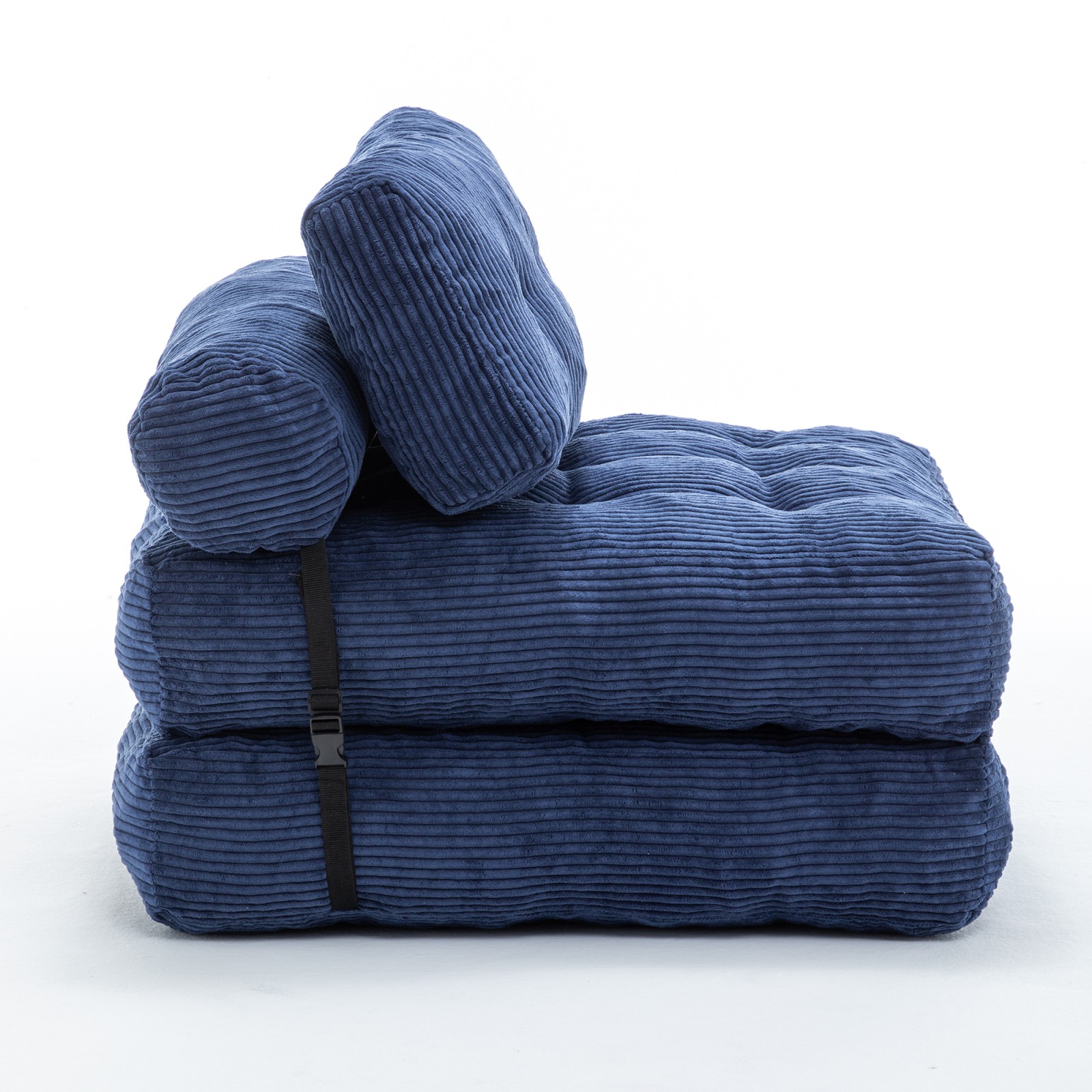 Folding Sofa Bed Sleeper Chair with Pillow, Dark Blue, 34.7″x68.5″