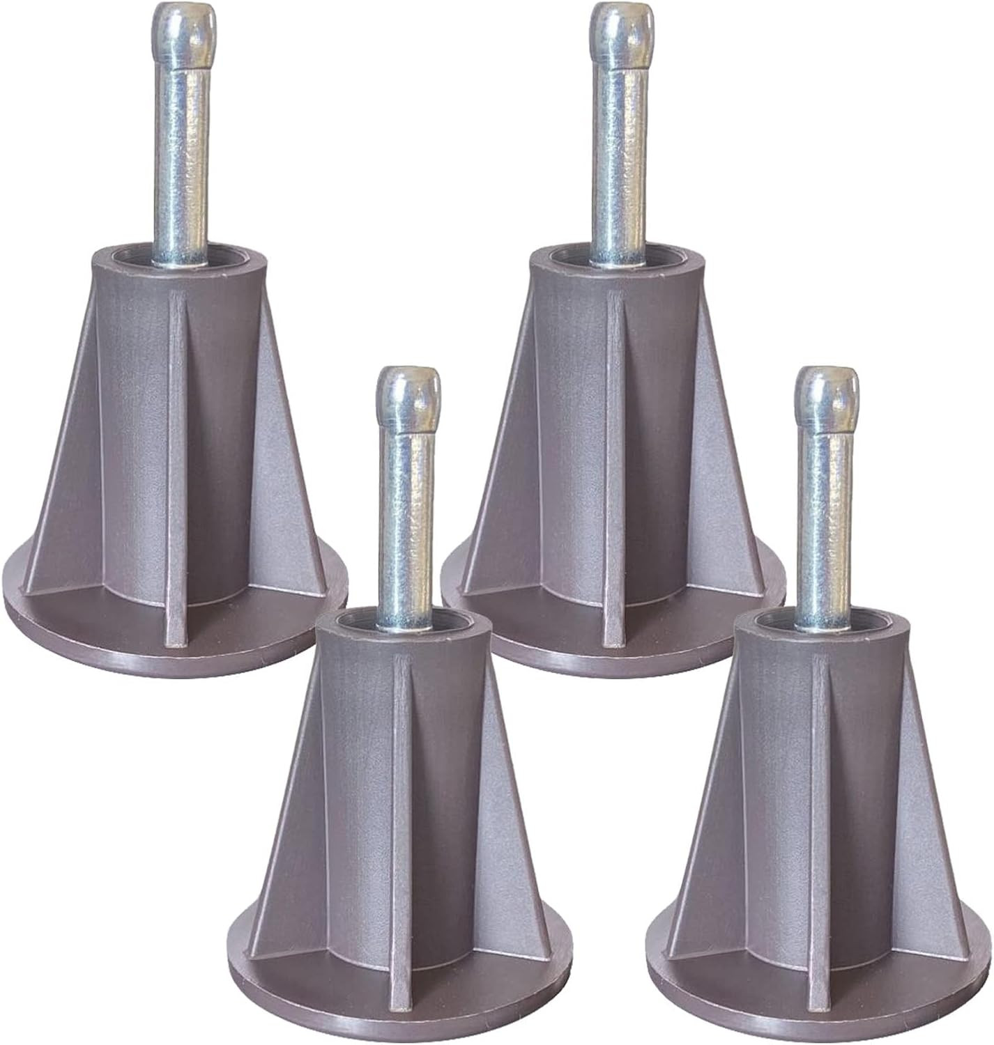 4PCS Steel Stem Replacement Bed Frame Feet with Plastic Inserts | Prevent Slidin