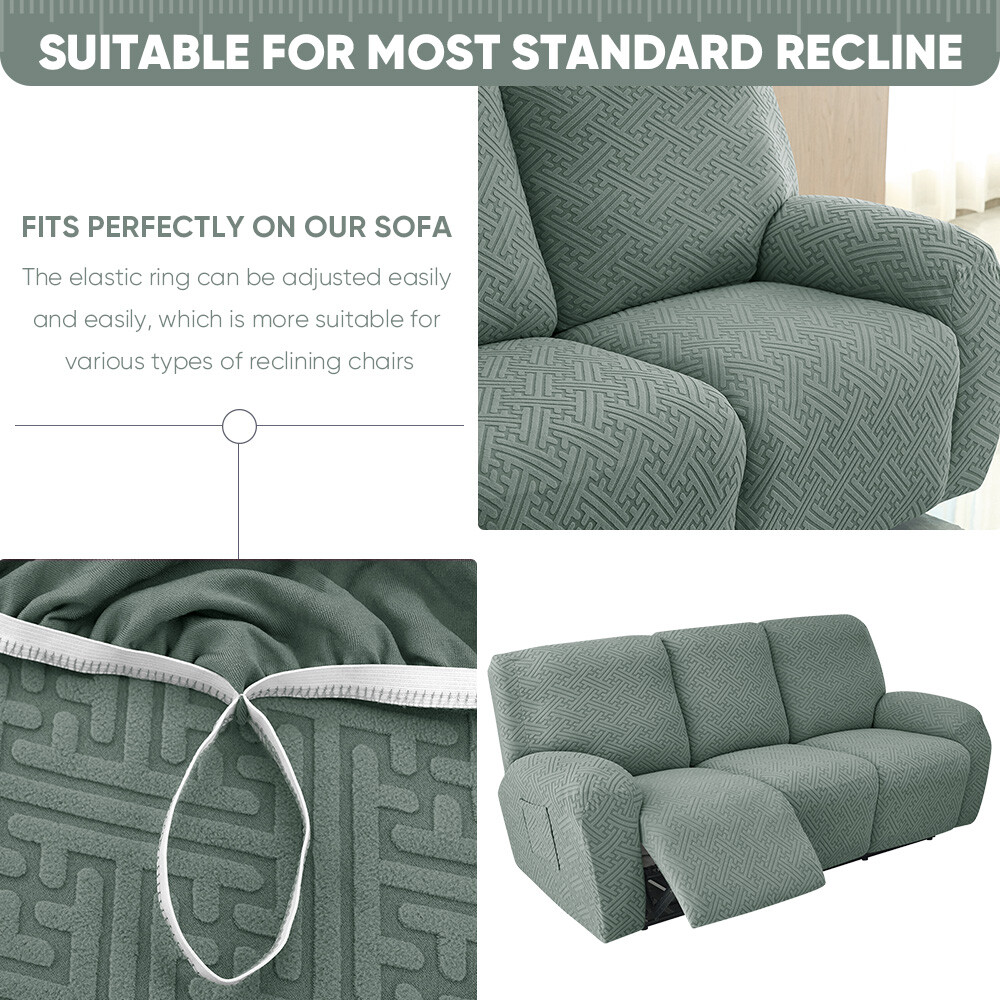 1/2/3 Seater Elastic Recliner Sofa Cover Stretch Armchair Covers Couch Slipcover