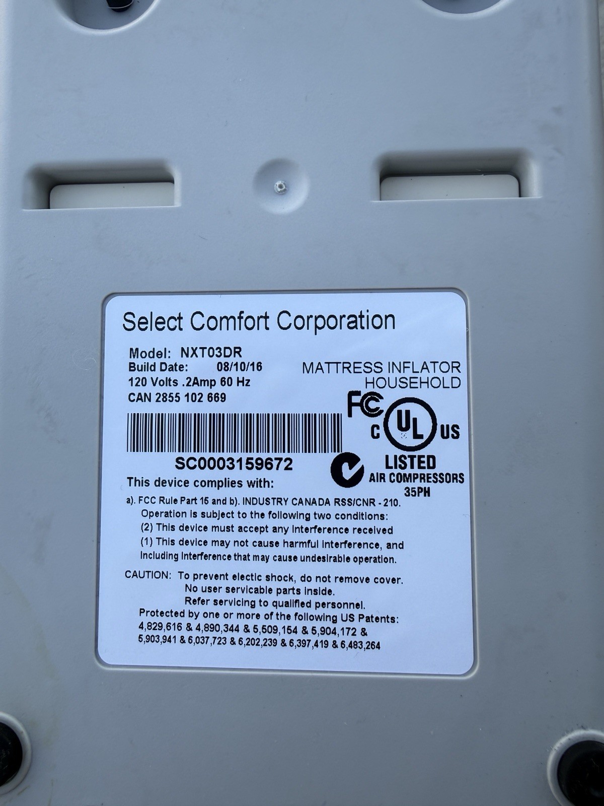 Sleep Number Firmness Control System for Base NXT Dual, Brown, NXT03DR