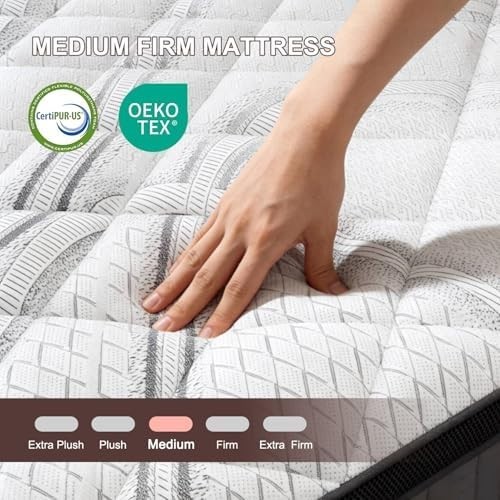 12 Inch Queen Mattress in a Box Hybrid Gel Memory Foam Pocket Spring Soft Plush