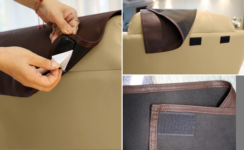 100% PU Leather Recliner Protector Slipcover Headrest Cover Furniture 17×27 in