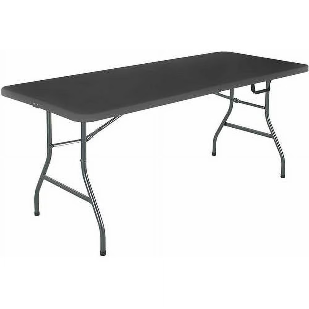 Cosco 6 Foot Centerfold Premium Folding Table Black 6ft Plastic Banquet Table