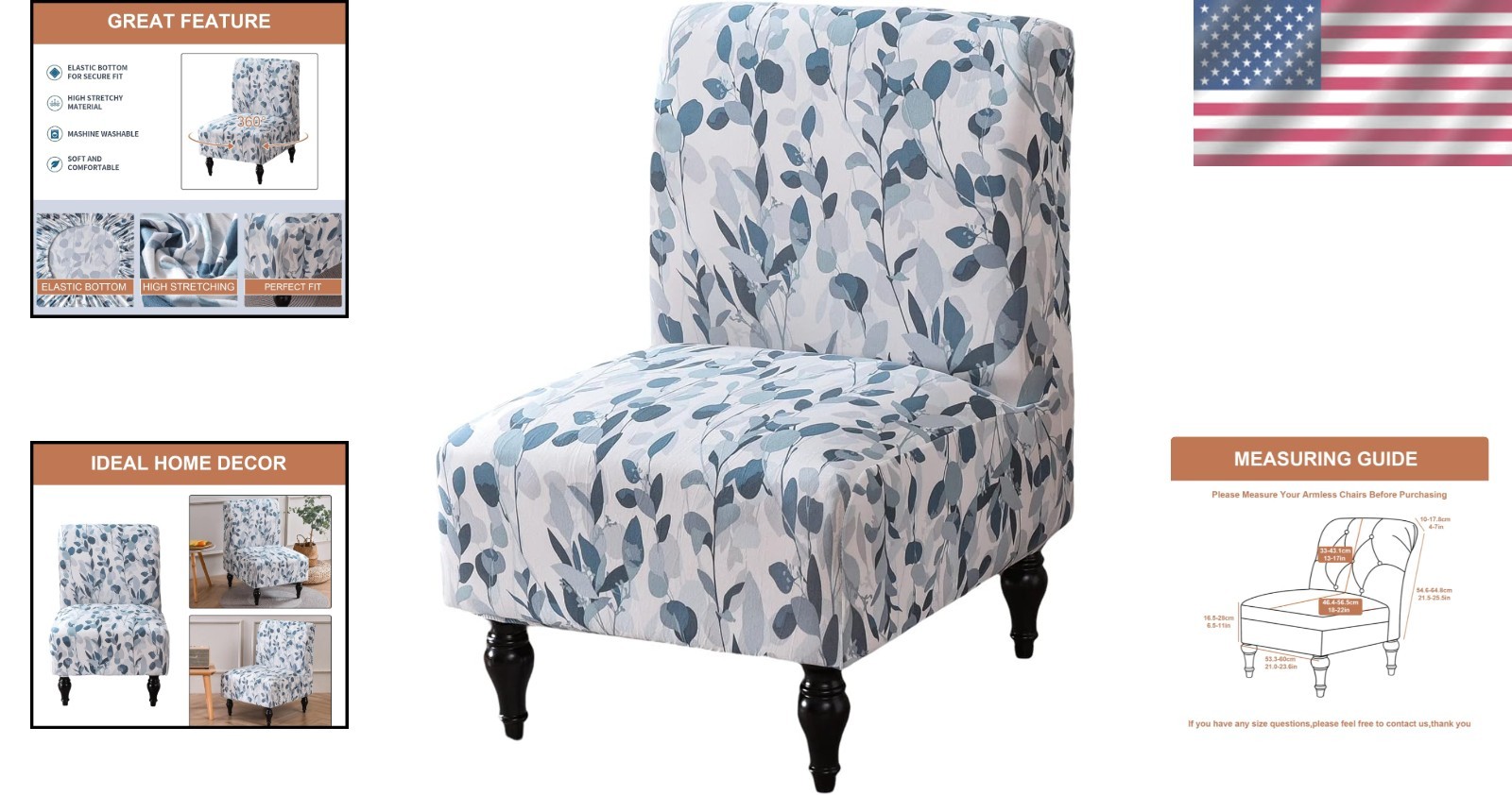 Transform Your Slipper Chair with Our Removable Armless Slipcover – Easy Care