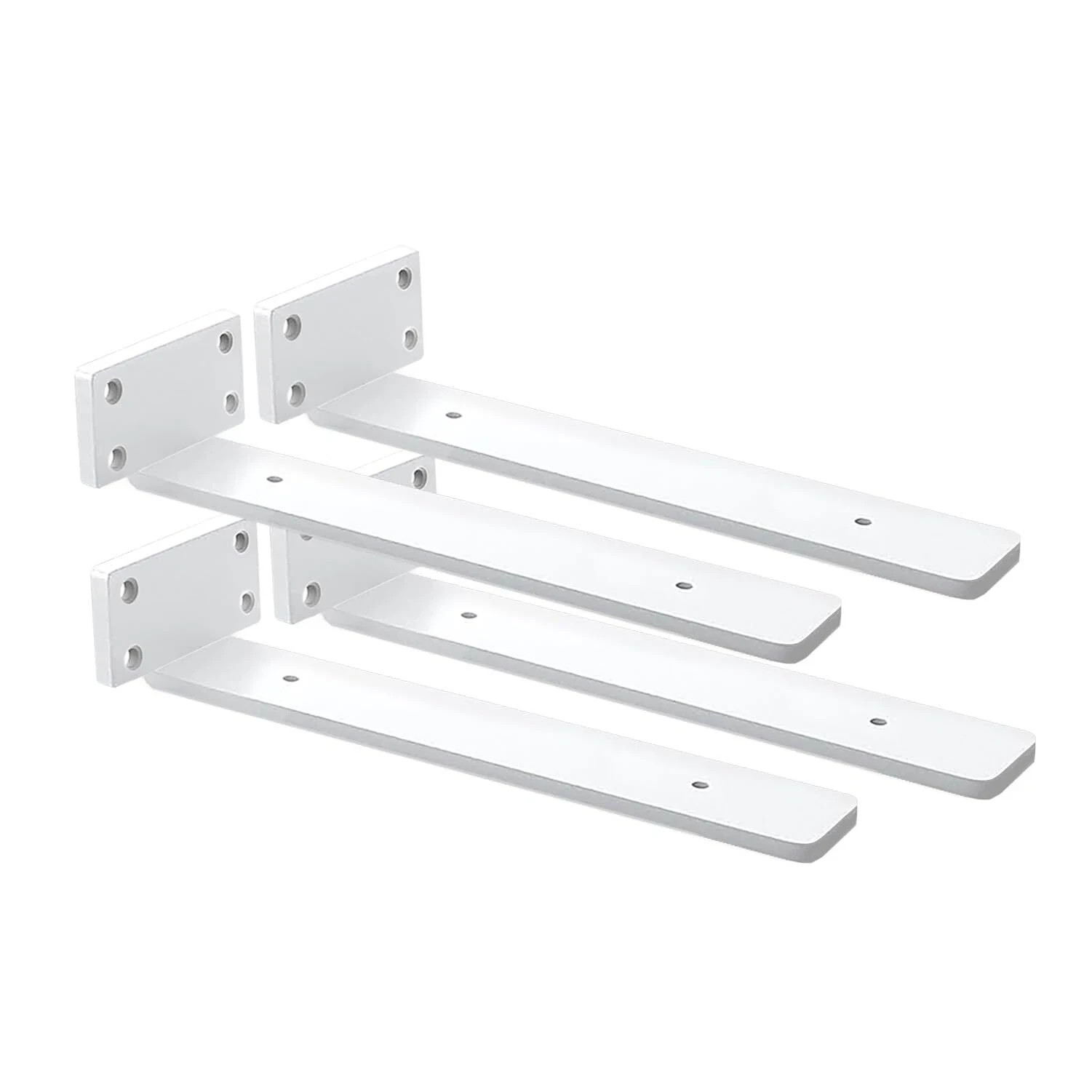 4 Pack Shelf Brackets White 12 Inch Floating Shelf Bracket 1/5 inch Thick Hea…