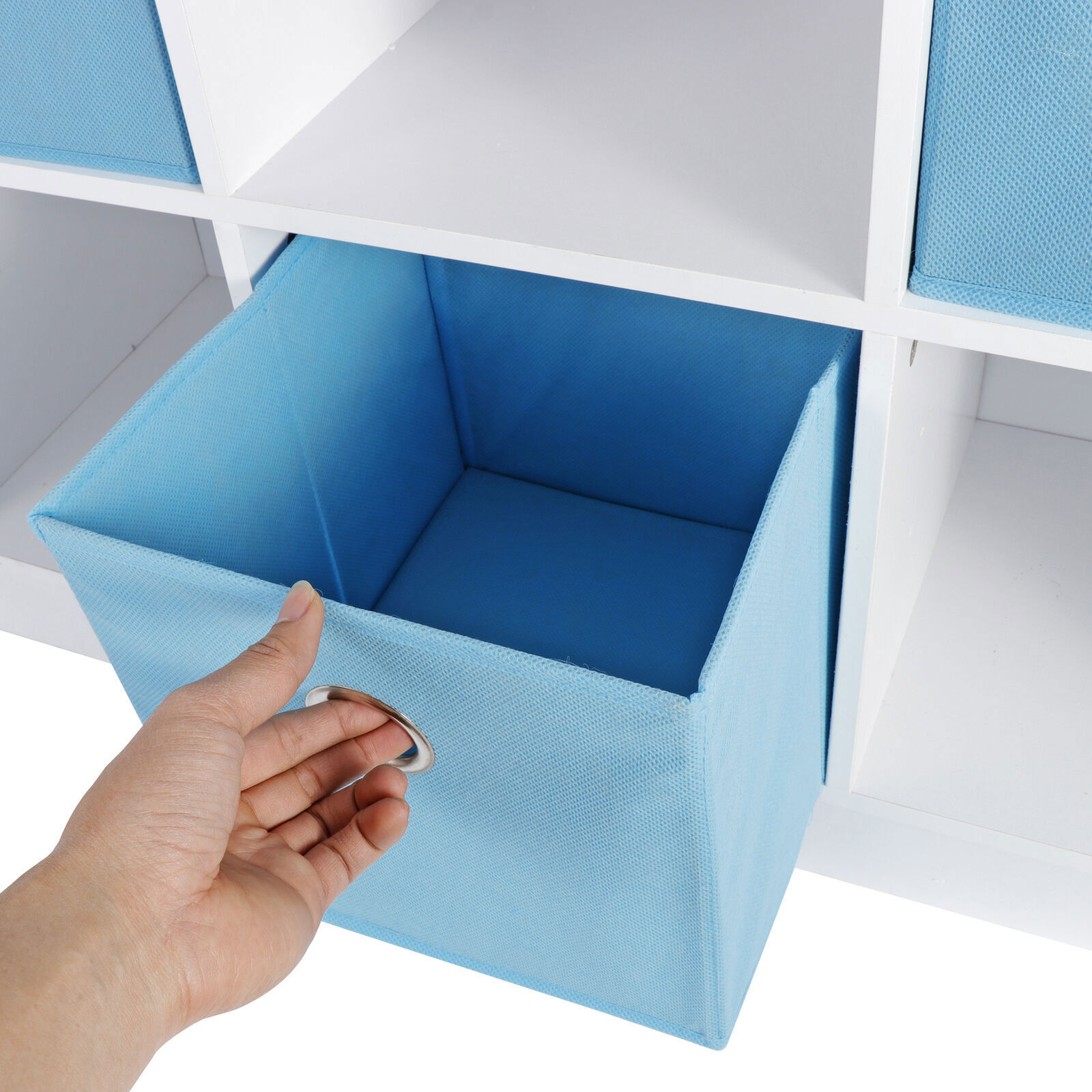 6 Cube Bookcase Rack Storage Shelves with Bins Storage Organizer Home Office