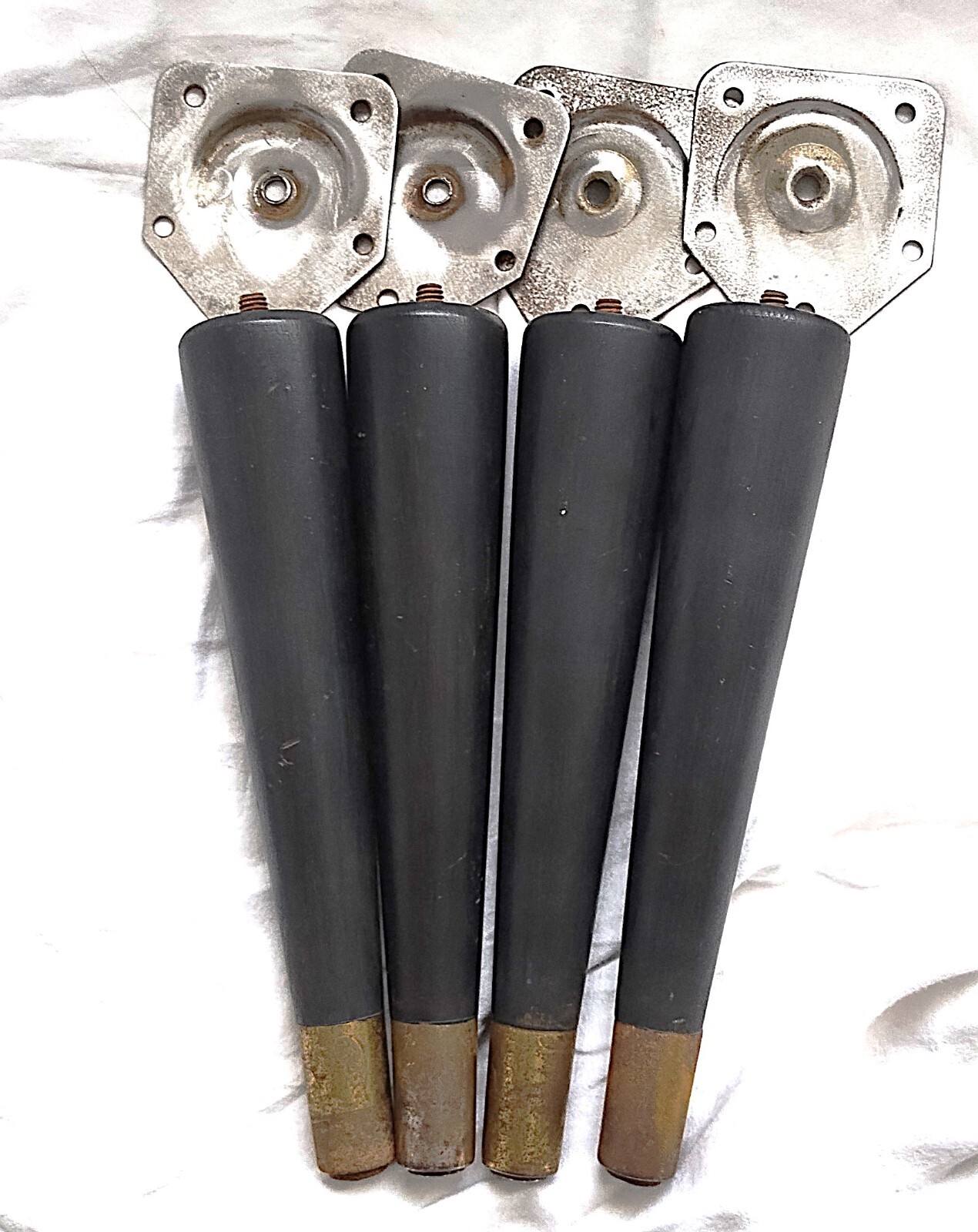 9 Inch Tapered Furniture Legs with Screw Plates ~Mid-century Modern ~Set of 4