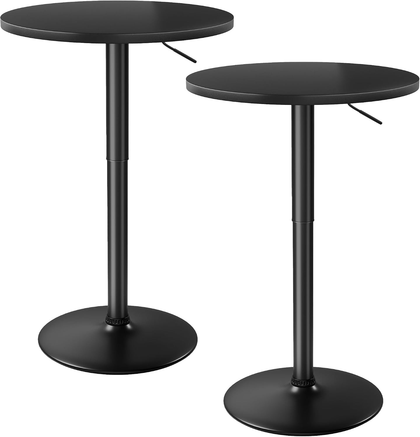 Bistro Pub Table Height Adjustable Round Bar Table 27.4-36 Inches 360°Swivel