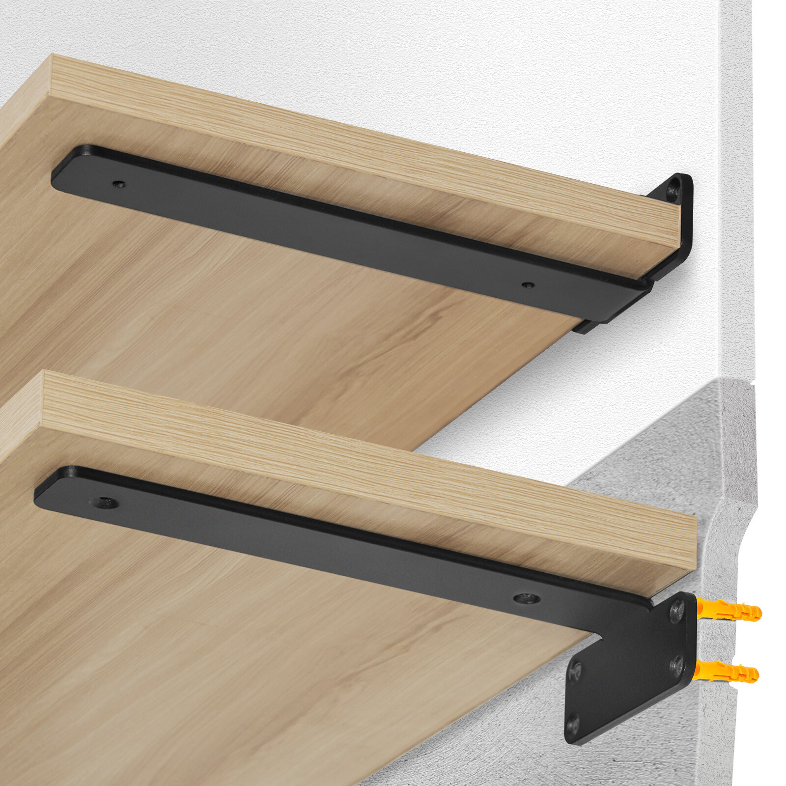 VEVOR Shelf Bracket 8”L x 4”W x 1.6”H 6 Pcs Heavy Duty Floating Shelf Brackets