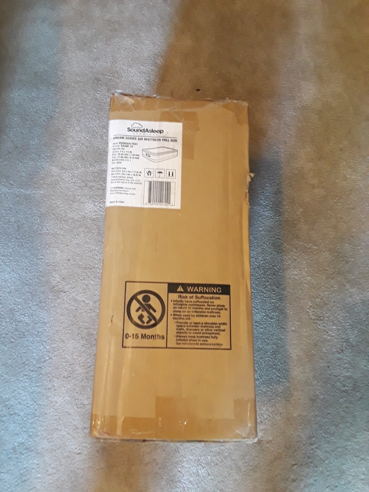 SoundAsleep : Air Mattress Measures 76 x 56 x 18.5