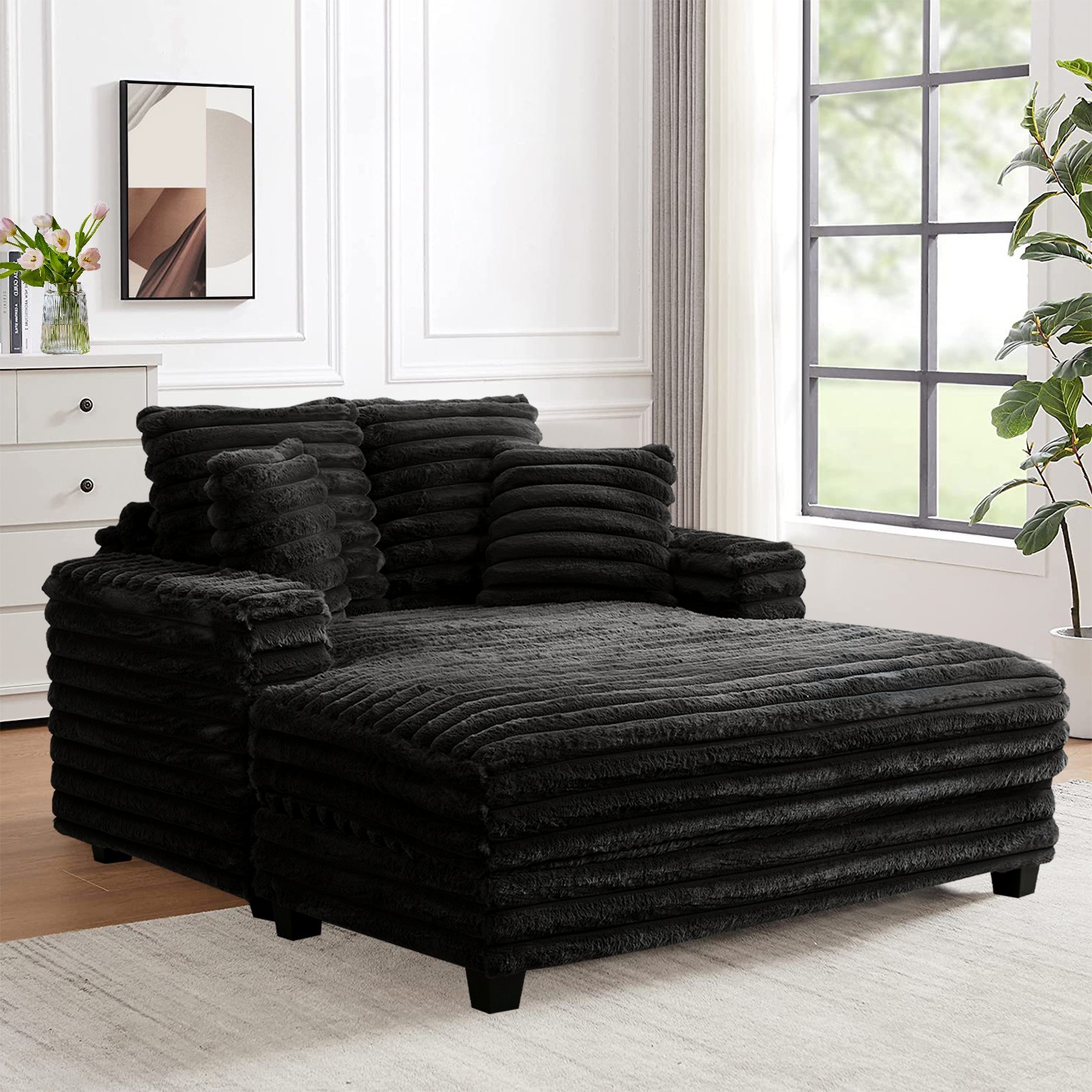 Oversized Deepseat Chaise Lounge Sofa Comfy Upholstered Chair Cloud Sleeper Sofa