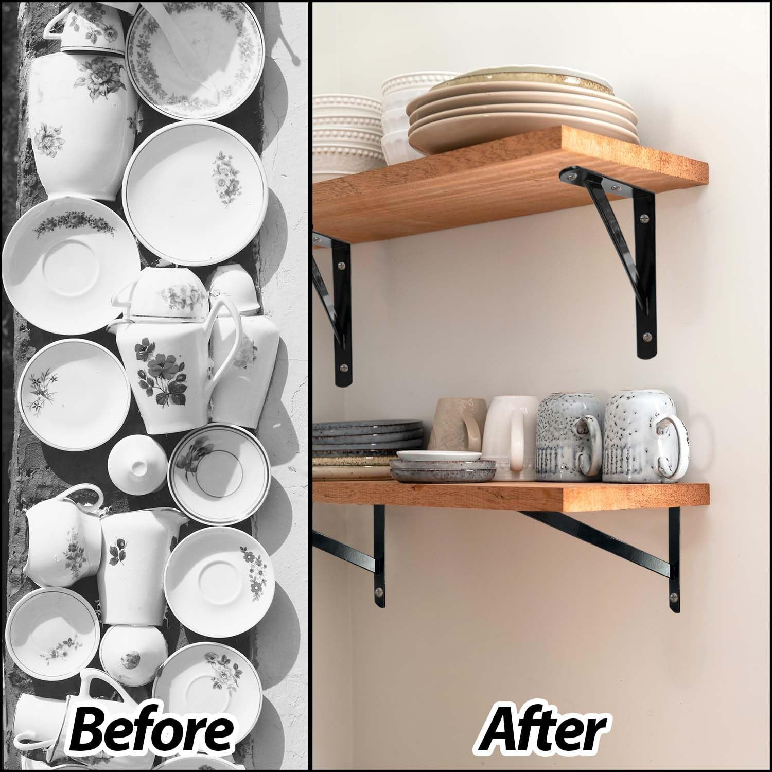 12″ X 8″ Heavy Duty Shelf Brackets with Screws Metal Shelves Supports Wall Mount