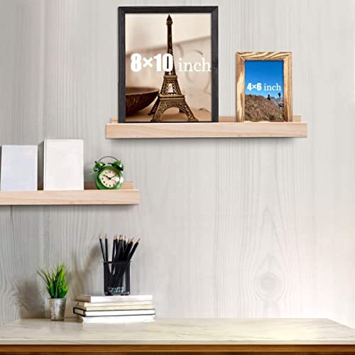 16 in Floating Shelves Set 2 Wood Ledge Shelf, Wall Shelf, 16in set 2 Natural