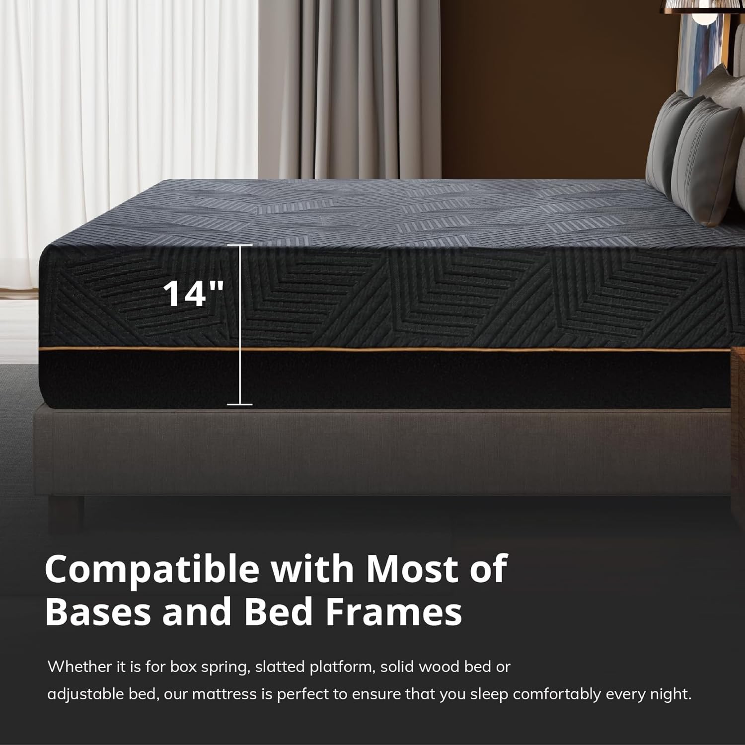 EGOHOME 14 Inch King Size Memory Foam Mattress for Back Pain, Cooling Copper …
