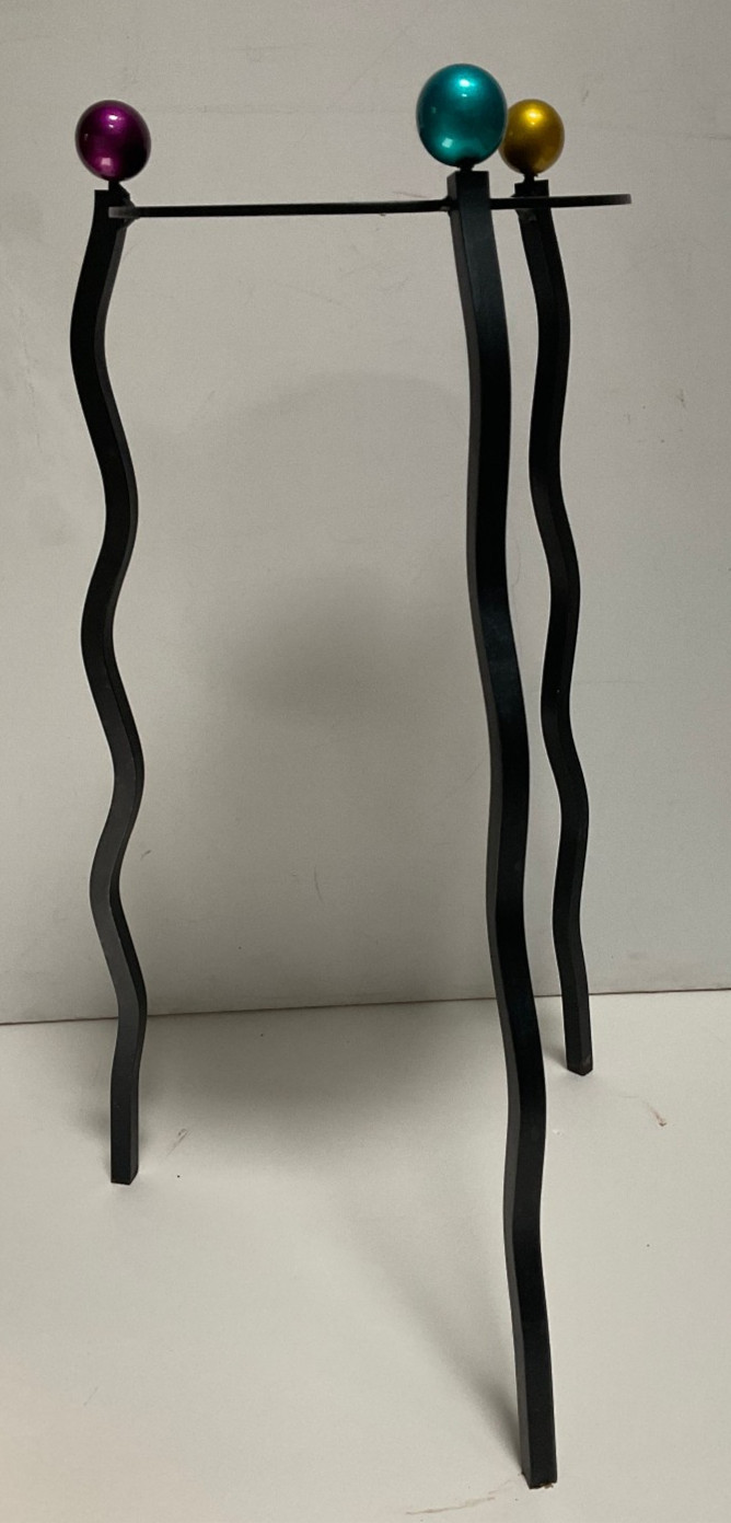 Rick Martin Post Modern Memphis Style Metal Accent Table or Plant Stand VTG 90s