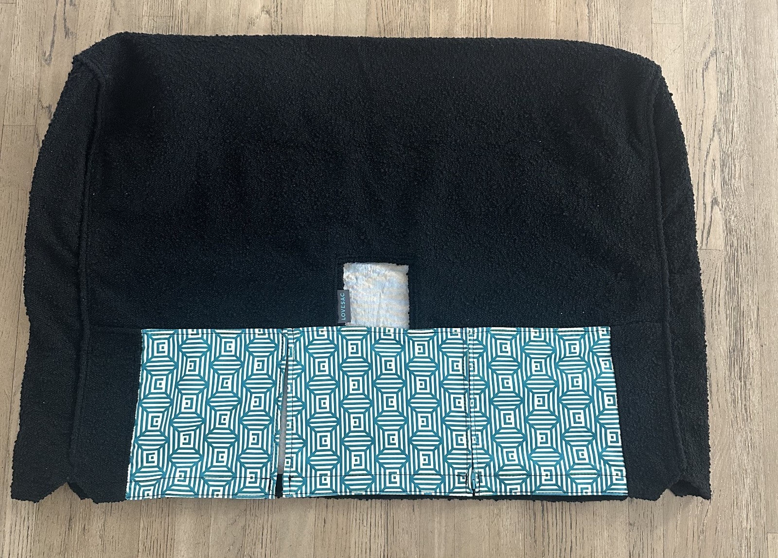 Lovesac Sactional Black Onyx Boucle ROLL ARM SIDE Cover 35 x 29 inches