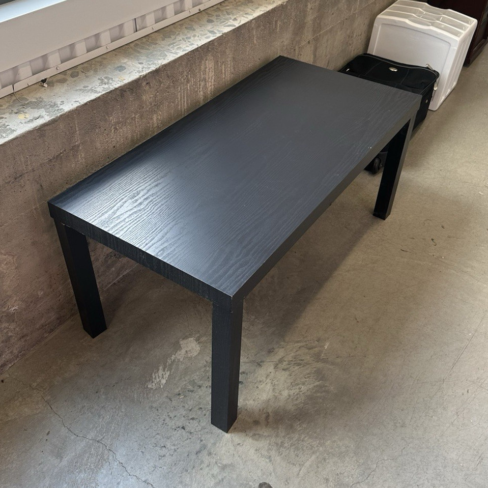Black Rectangular Wood Grain Indoor Coffee Table 41-50 in L, 30 in W