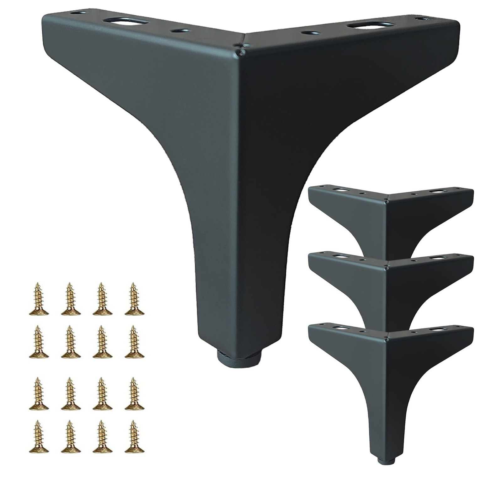 Smaxcn 4 inch Matte Black Metal Furniture 4 (1.4 thick-4pcs),