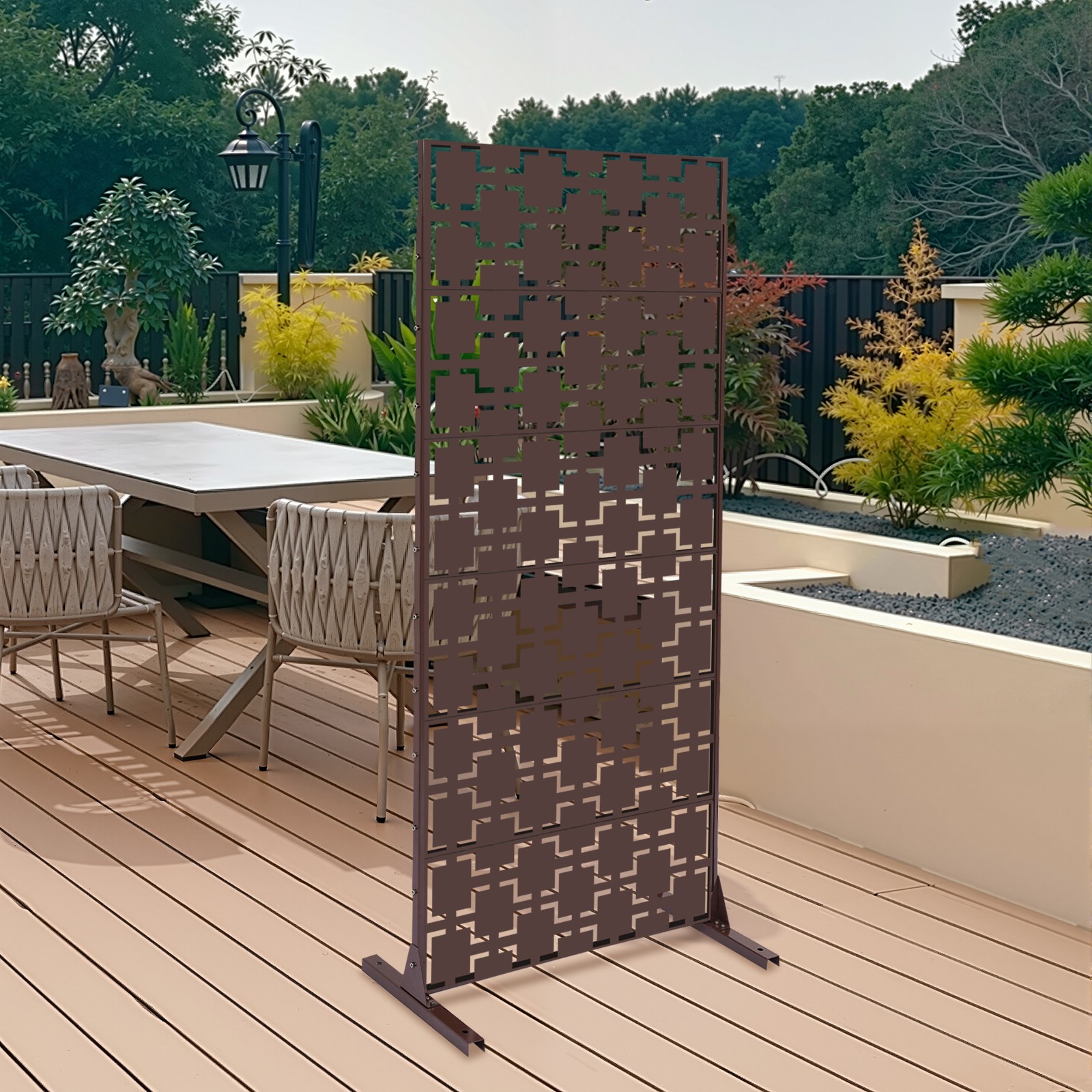 35.5*16*72in Decorative Privacy Screen, Lattice Shape Privacy Screen Fence Panel