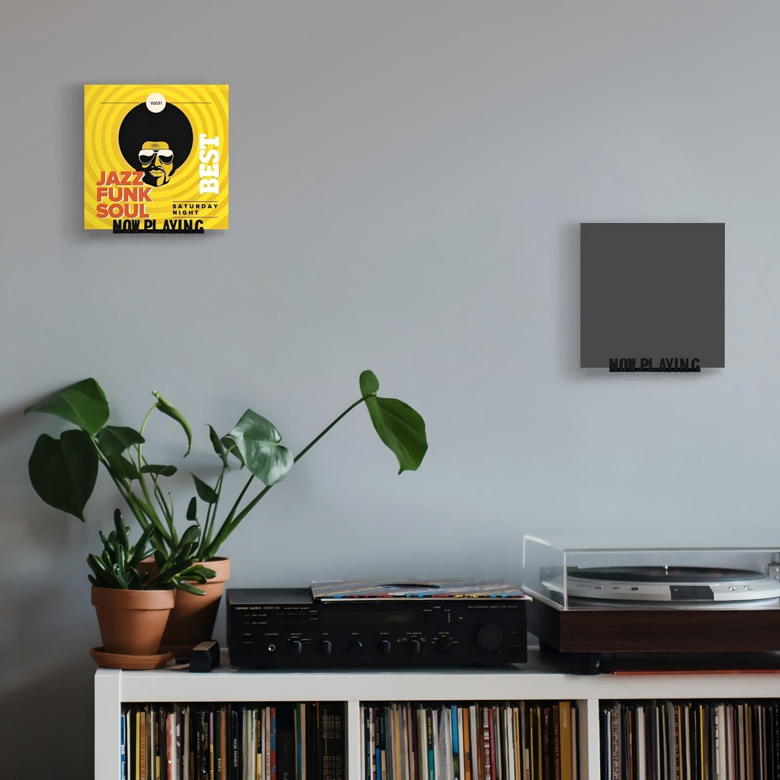 Marsui Now Playing Vinyl Record Wall Stand – 9.5 x 1.6 x 2 inches, Black
