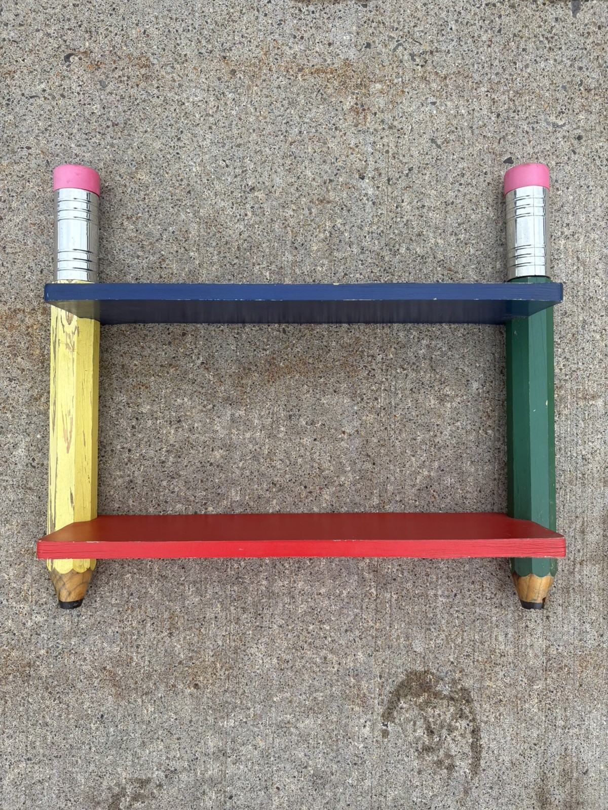 Vintage Pierre Sala Pencil Wall Shelf, 1980s minimal Chipping