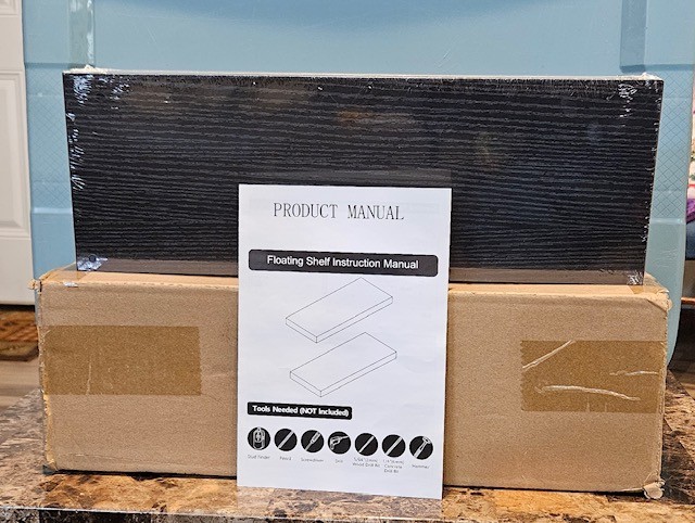 4 Black Floating Shelves All Parts To Assembly Included NIB