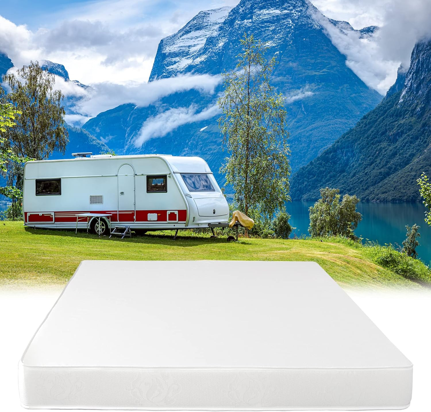 Short Queen Mattress for RV Camper, 8-Inch Memory Foam – Certipur-Us Certified R