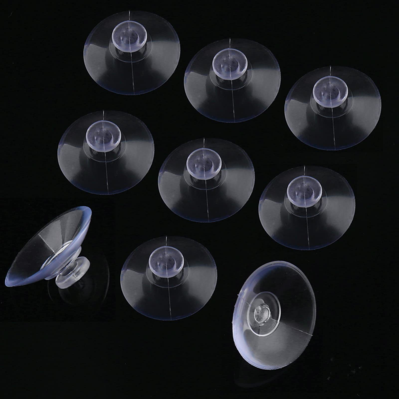 10 Pack 20mm Suction Cups for Glass Table Tops, Rubber Transparent Sucker Pads