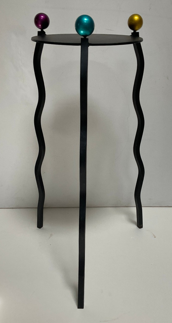 Rick Martin Post Modern Memphis Style Metal Accent Table or Plant Stand VTG 90s