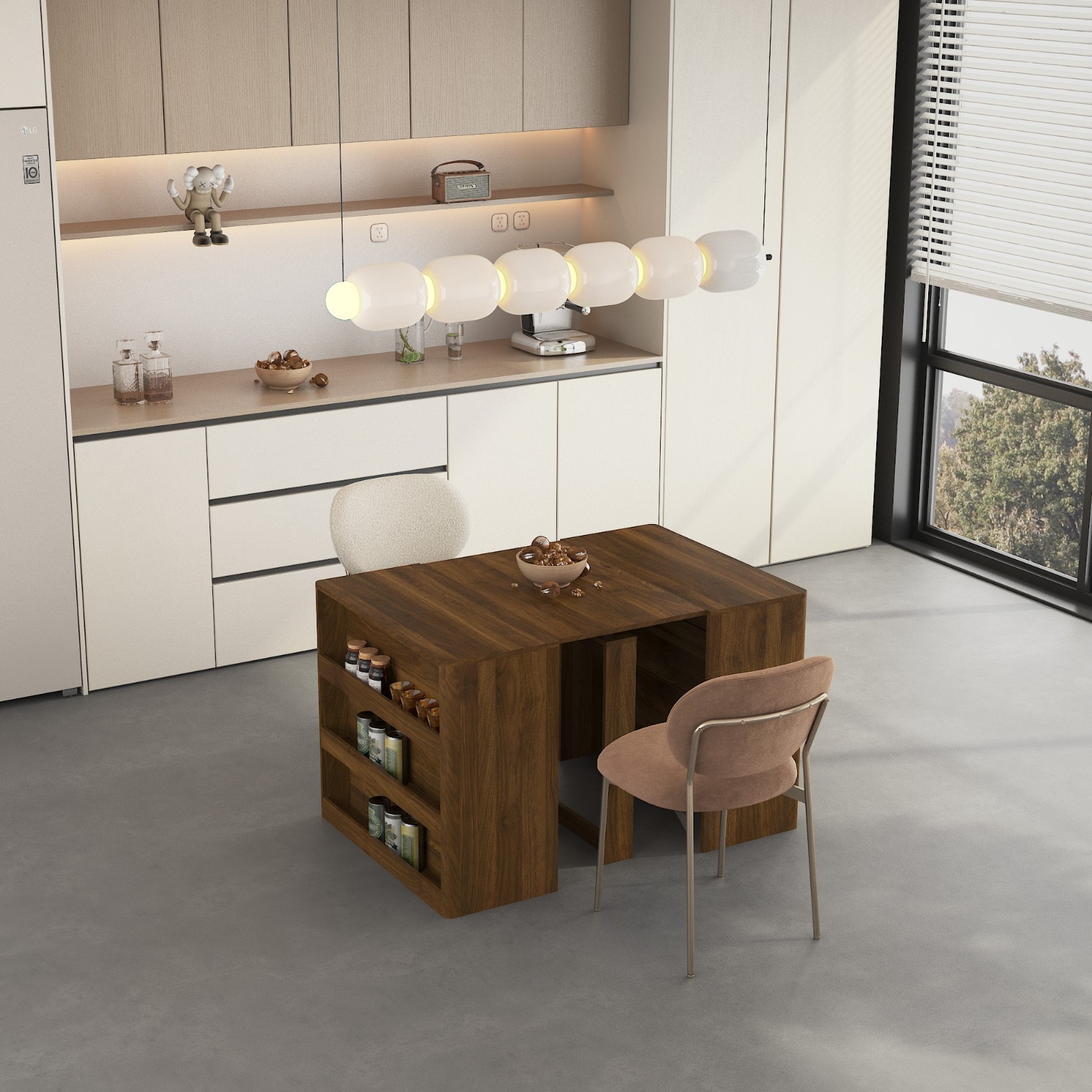 Modern Extendable Foldable Dining Table Wood Kitchen Table Desk For Living Room