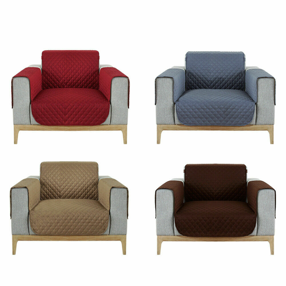 Waterproof Reversible Chair Sofa Cover Couch Slipcover Pet Kids Protector Mat