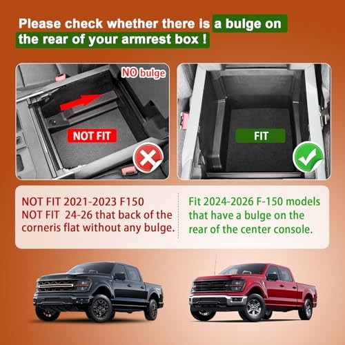 Center Console Organizer Compatible with Ford F150 Accessories 2024 2025 2026