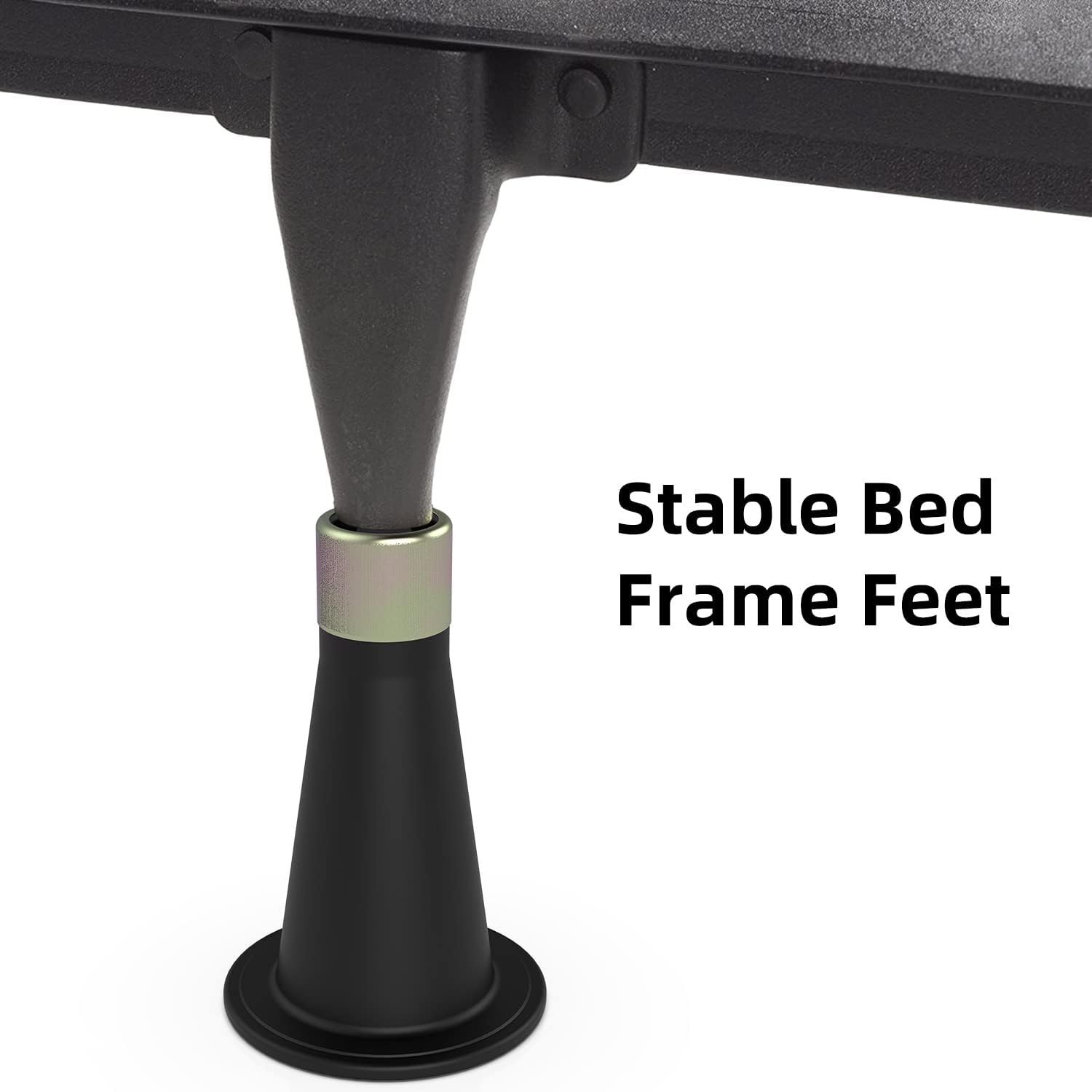 6 Pack Black and Gold Bed Frame Feet Risers, Easy Installation, Durable Design