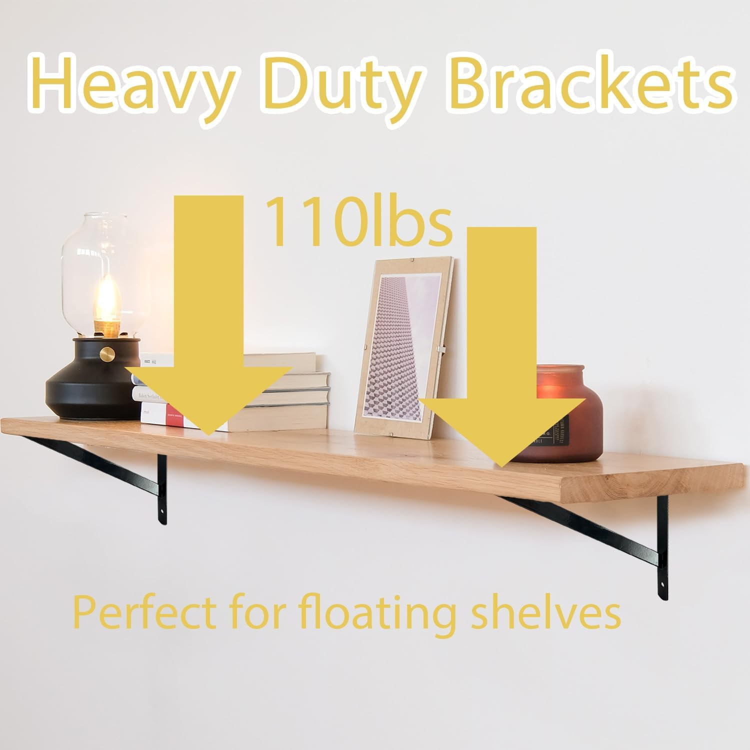 12″ X 8″ Heavy Duty Shelf Brackets with Screws Metal Shelves Supports Wall Mount