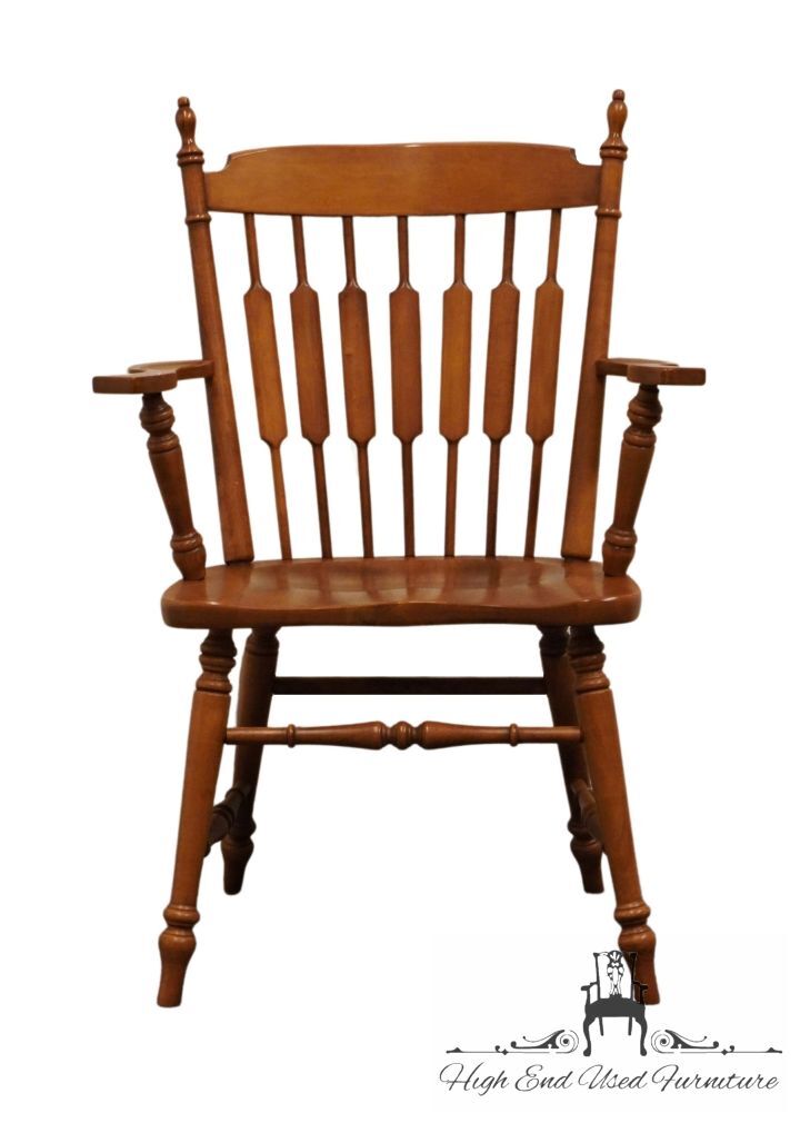 TELL CITY Solid Hard Rock Maple Colonial Early American Cattail Back Dining A…