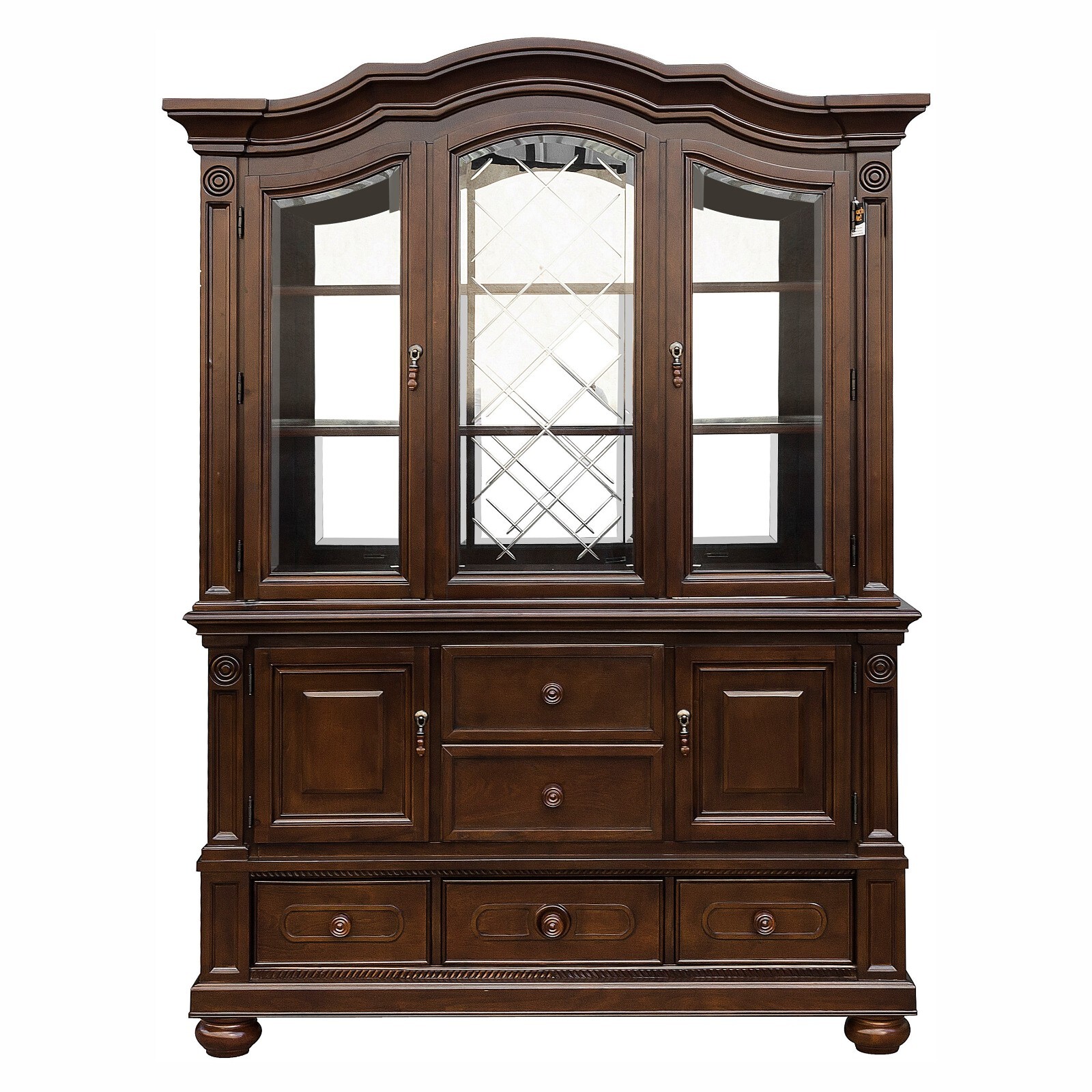 NEW Formal Dining Brown Cherry 79″-103″ Extendable Table & Chairs Traditional