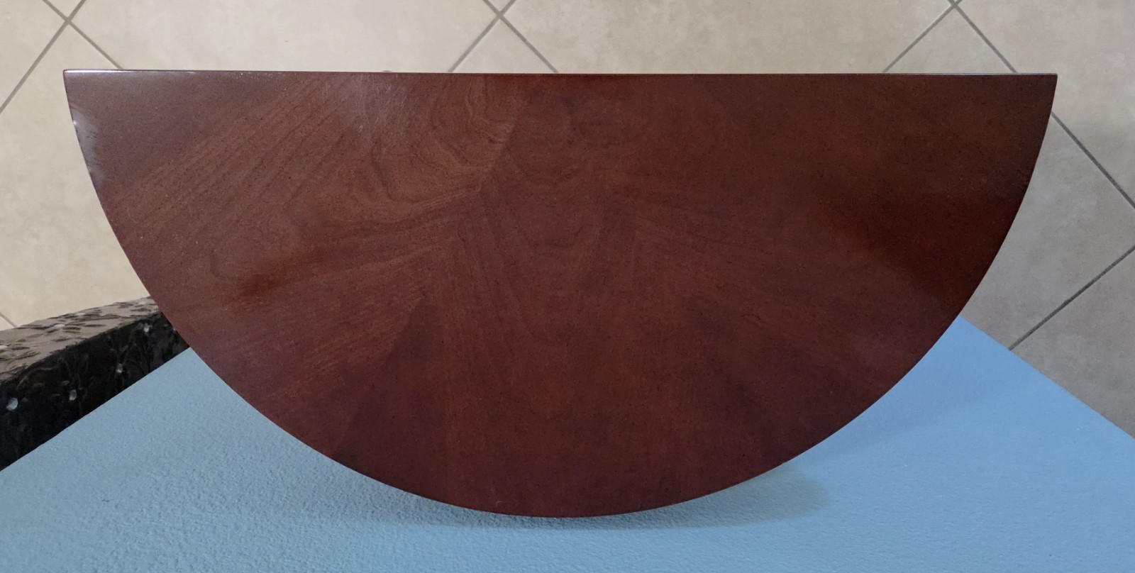 1996 Bombay Furniture Mahogany Wood Demi Lune Console Entry Hall Table Half Moon