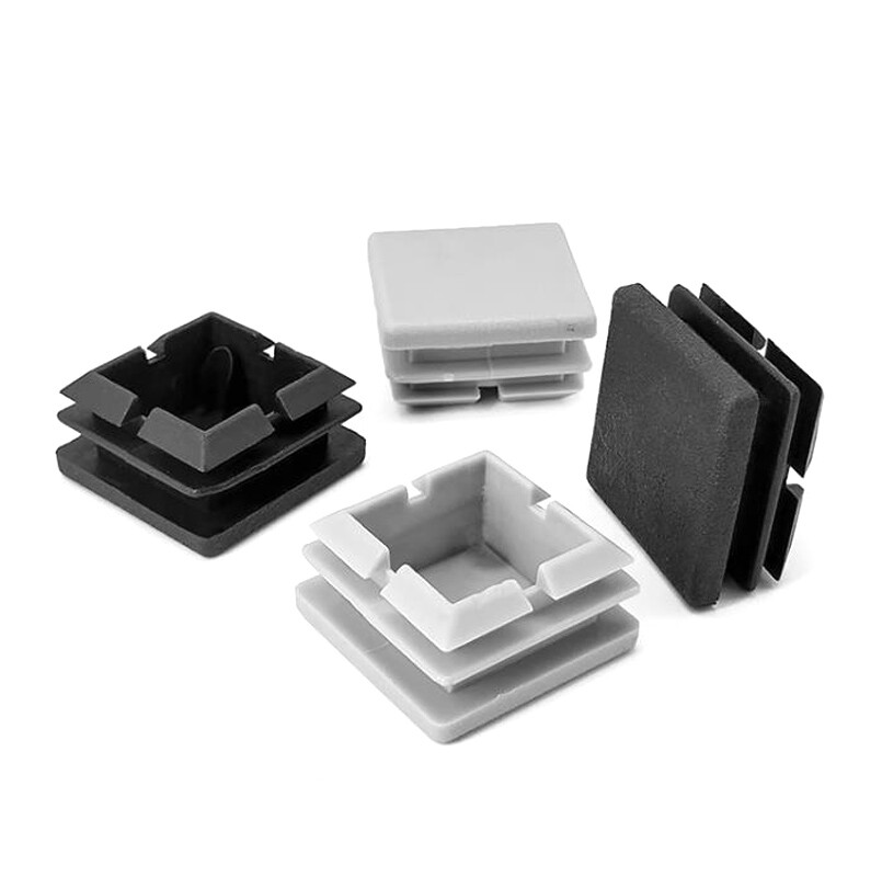 25mmx25mm Square Pipe Plug Rubber Soft Rubber Sleeve Table Chair Cover Foot Pads