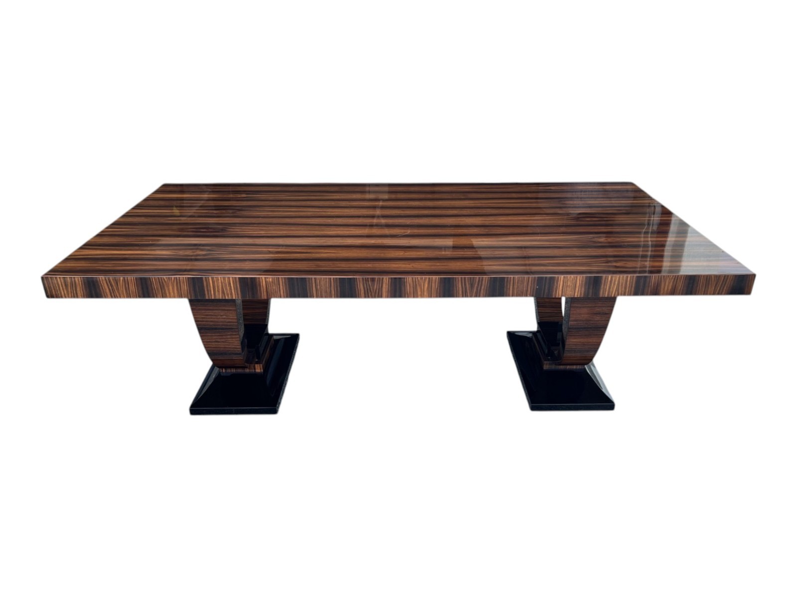 Art Deco Macassar Ebony Extension Dining Table Executive Conference Table
